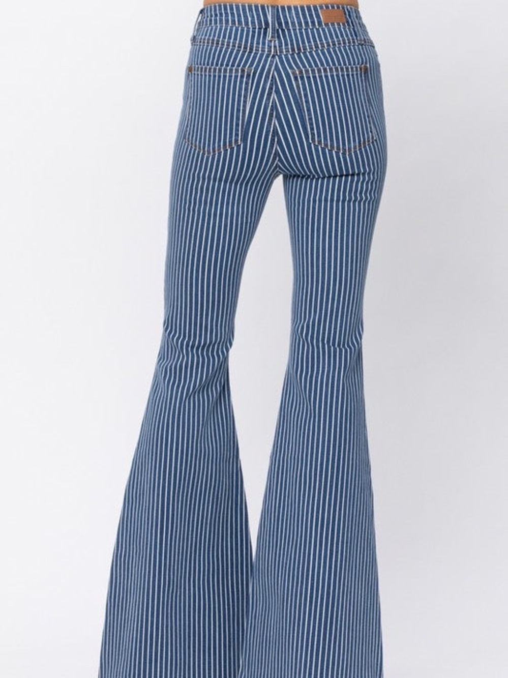 Judy Blue Super Flare Jeans Striped High Rise Stretch Denim Women 22W JB88230 - Picture 2 of 9